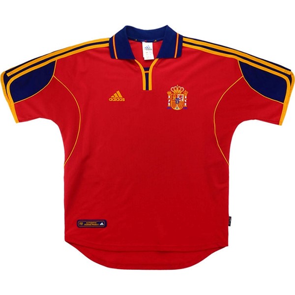 Camiseta España Primera equipo Retro 2000 Rojo